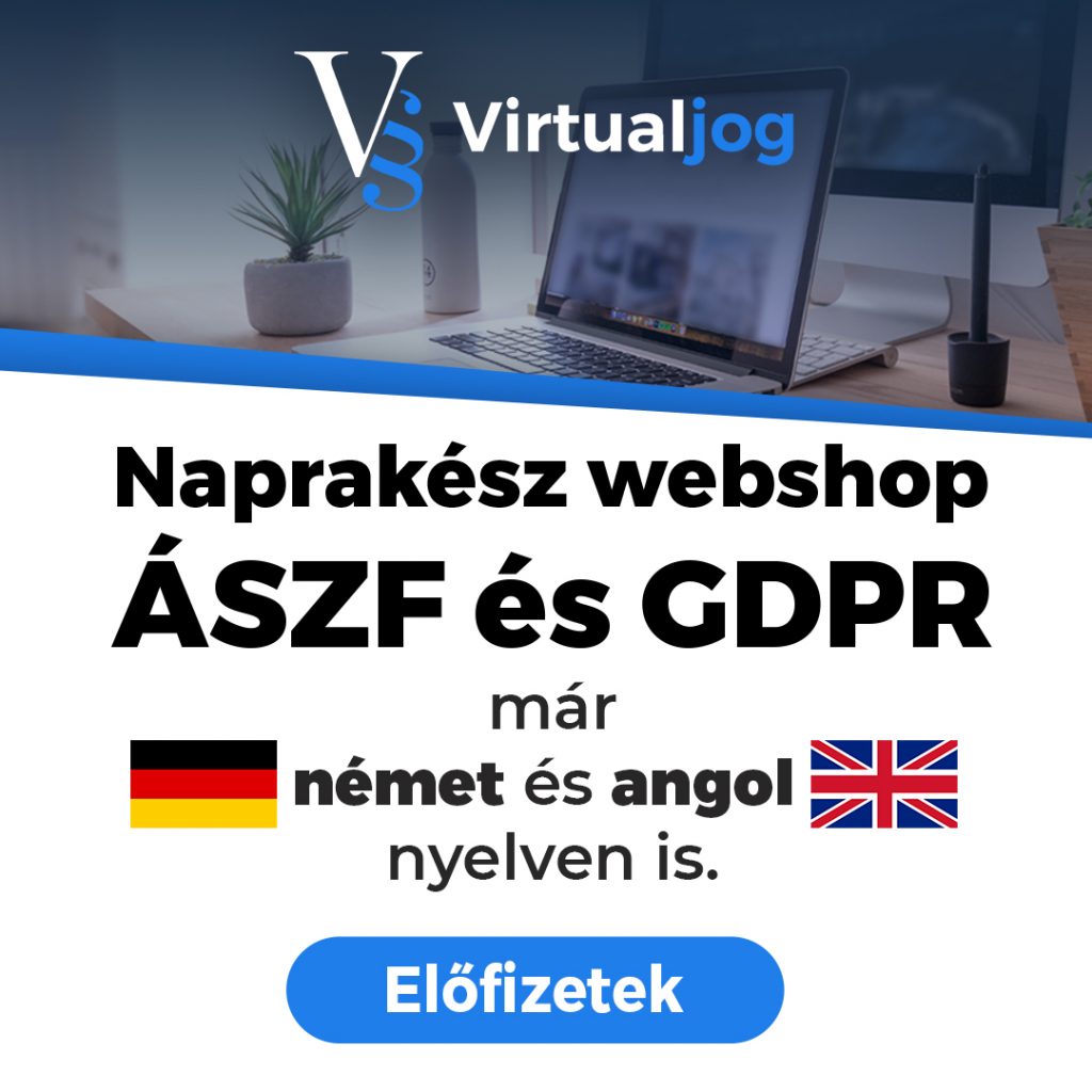 Webshop Jogi Sz t r Virtualjog hu SZF Gener tor GDPR K sz t s 